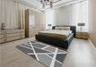 Patterned Cloud Gray Rug in a Bedroom, pat29gry