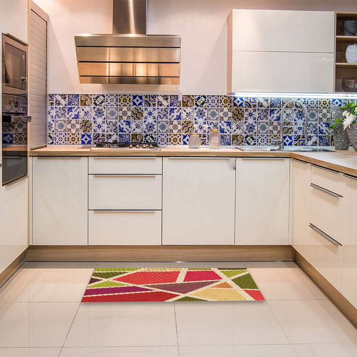 Patterned Red Rug in a Kitchen, pat29org