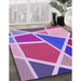 Machine Washable Transitional Medium Violet Red Pink Rug in a Family Room, wshpat29pur