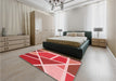 Patterned Red Rug in a Bedroom, pat29rd