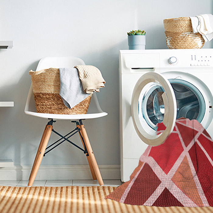 Machine Washable Transitional Red Rug in a Washing Machine, wshpat29rd