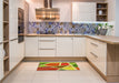 Patterned Green Rug in a Kitchen, pat29yw