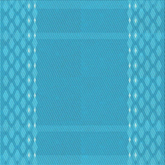 Round Machine Washable Transitional Deep Sky Blue Rug, wshpat290lblu