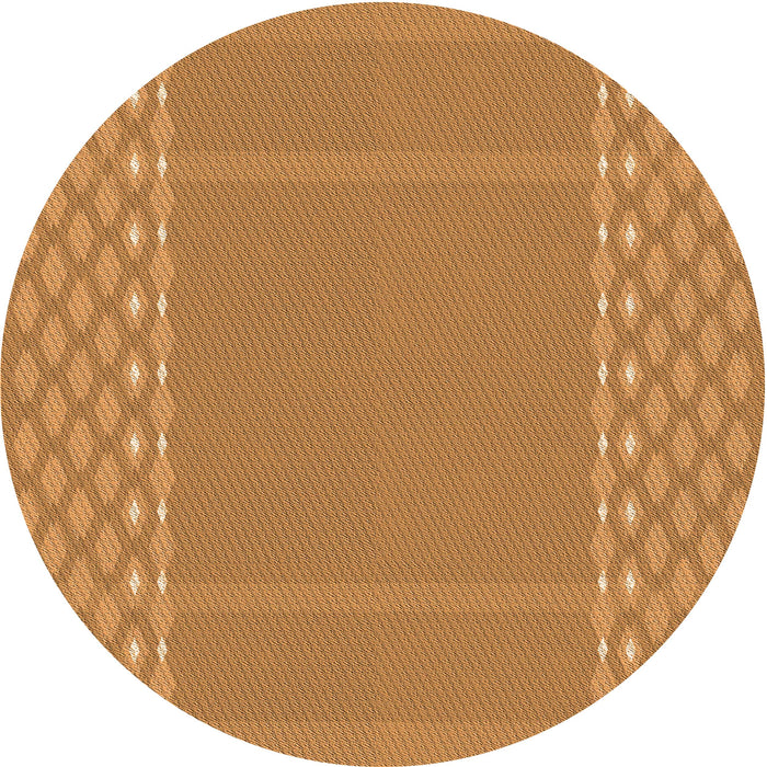 Square Patterned Dark Orange Rug, pat290org