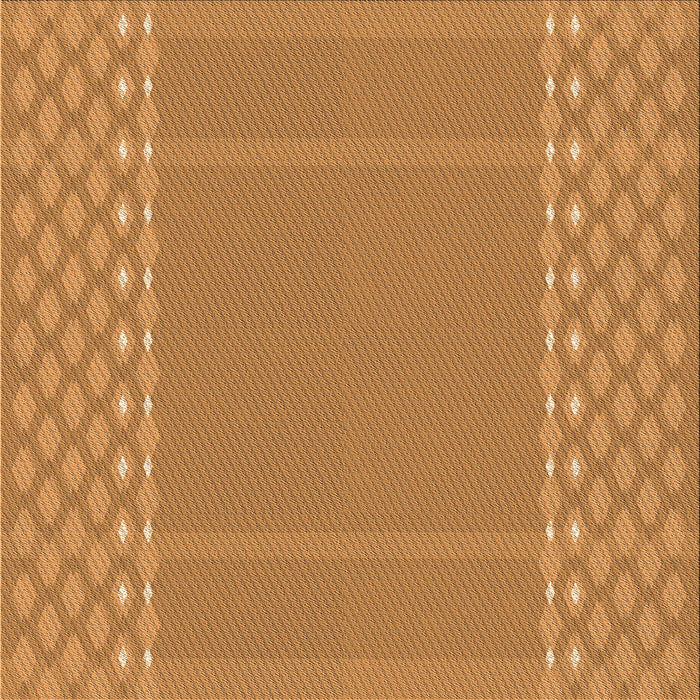 Round Patterned Dark Orange Rug, pat290org