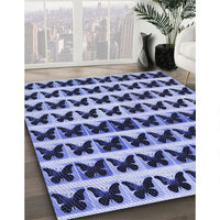 Patterned Blue Rug, pat2900blu