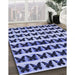 Patterned Blue Rug in Family Room, pat2900blu