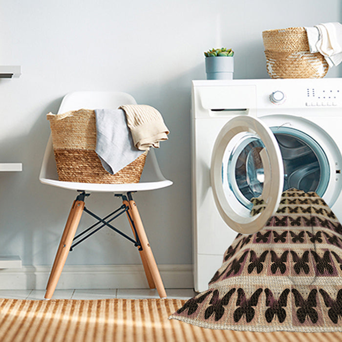 Machine Washable Transitional Bakers Brown Rug in a Washing Machine, wshpat2900brn
