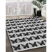 Machine Washable Transitional Black Rug in a Family Room, wshpat2900gry