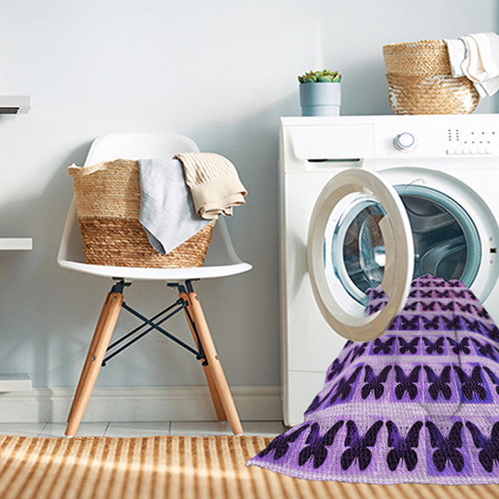 Machine Washable Transitional Purple Rug in a Washing Machine, wshpat2900pur