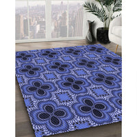 Patterned Light Slate Blue Rug, pat2901blu