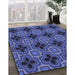 Patterned Light Slate Blue Rug in Family Room, pat2901blu