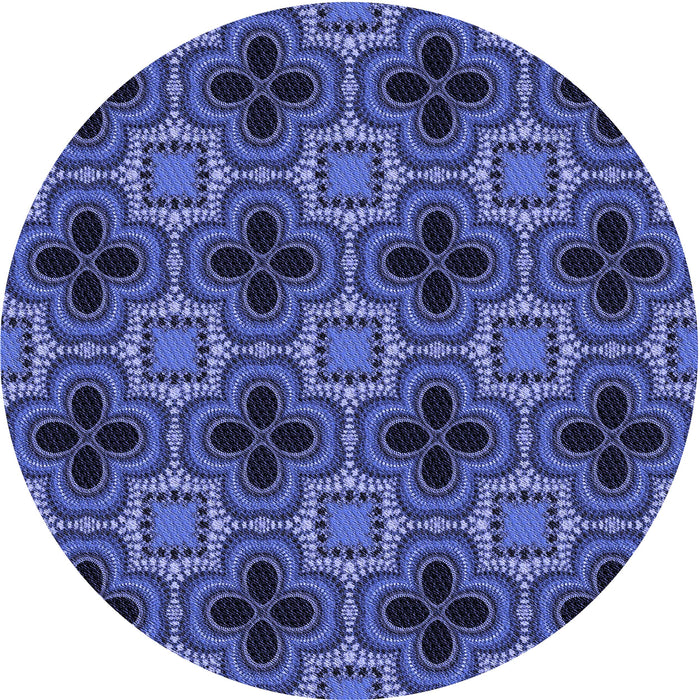 Square Patterned Light Slate Blue Rug, pat2901blu