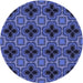 Square Patterned Light Slate Blue Rug, pat2901blu