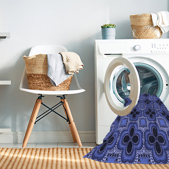 Machine Washable Transitional Light Slate Blue Rug in a Washing Machine, wshpat2901blu