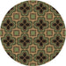 Square Patterned Milk Chocolate Brown Rug, pat2901brn