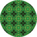 Square Patterned Deep Emerald Green Rug, pat2901grn