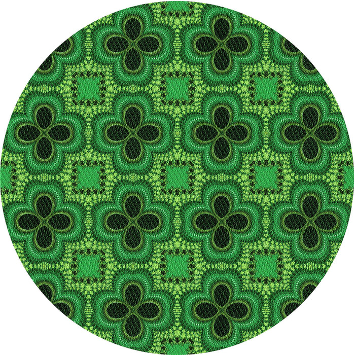 Square Machine Washable Transitional Deep Emerald Green Rug in a Living Room, wshpat2901grn