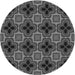 Square Patterned Charcoal Black Rug, pat2901gry