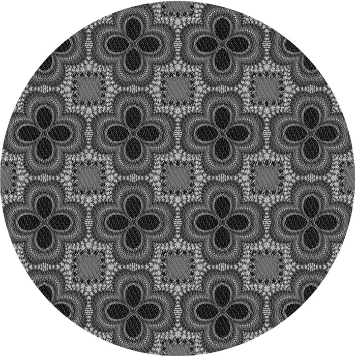 Square Machine Washable Transitional Charcoal Black Rug in a Living Room, wshpat2901gry