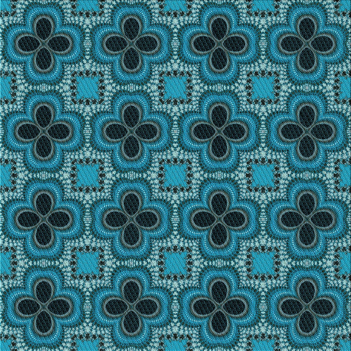 Round Patterned Blue Rug, pat2901lblu