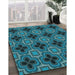 Patterned Blue Rug in Family Room, pat2901lblu