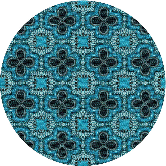 Square Patterned Blue Rug, pat2901lblu