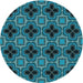 Square Patterned Blue Rug, pat2901lblu