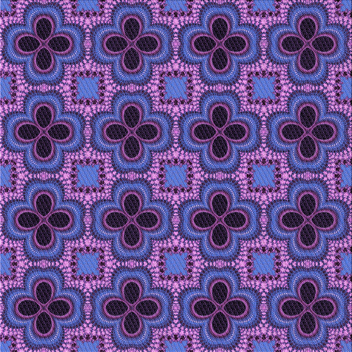 Round Patterned Medium Slate Blue Rug, pat2901pur