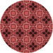 Square Patterned Cranberry Red Rug, pat2901rd