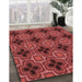 Patterned Cranberry Red Rug in Family Room, pat2901rd