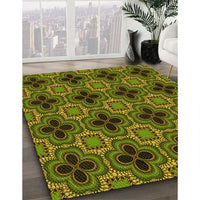 Patterned Pistachio Green Rug, pat2901yw