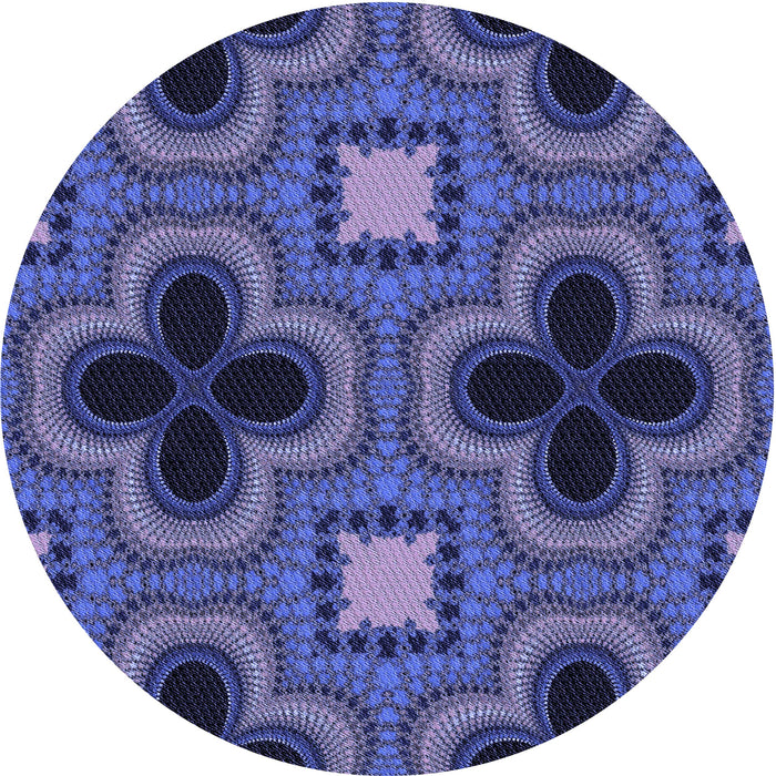 Square Patterned Medium Slate Blue Rug, pat2902blu