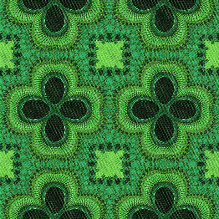 Round Patterned Deep Emerald Green Rug, pat2902grn