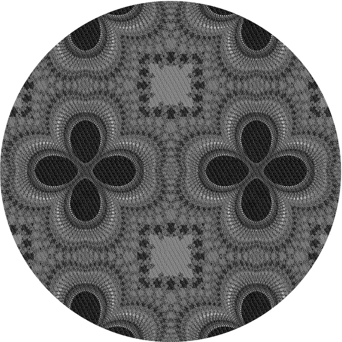 Square Patterned Platinum Gray Rug, pat2902gry