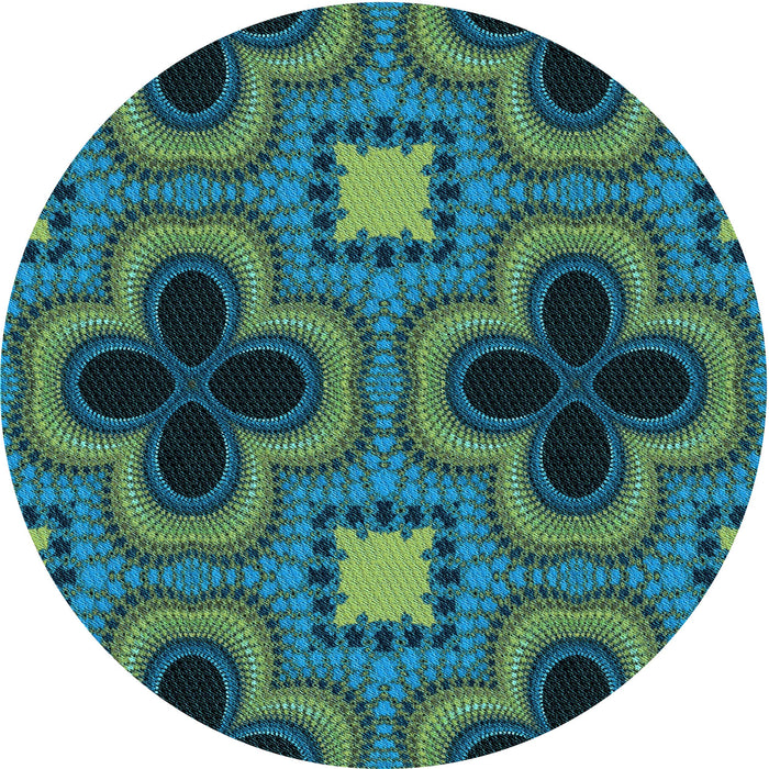 Square Patterned Mint Green Rug, pat2902lblu