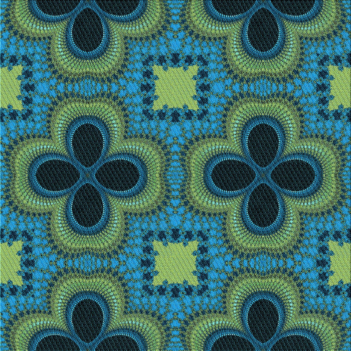 Round Patterned Mint Green Rug, pat2902lblu