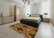 Patterned Red Rug in a Bedroom, pat2902org