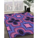 Patterned Purple Rug in Family Room, pat2902pur