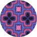 Square Patterned Purple Rug, pat2902pur