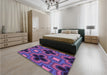 Patterned Purple Rug in a Bedroom, pat2902pur