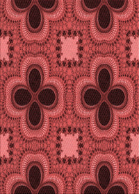 Machine Washable Transitional Red Rug, wshpat2902rd