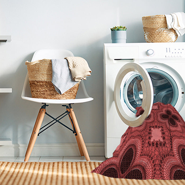 Machine Washable Transitional Red Rug in a Washing Machine, wshpat2902rd