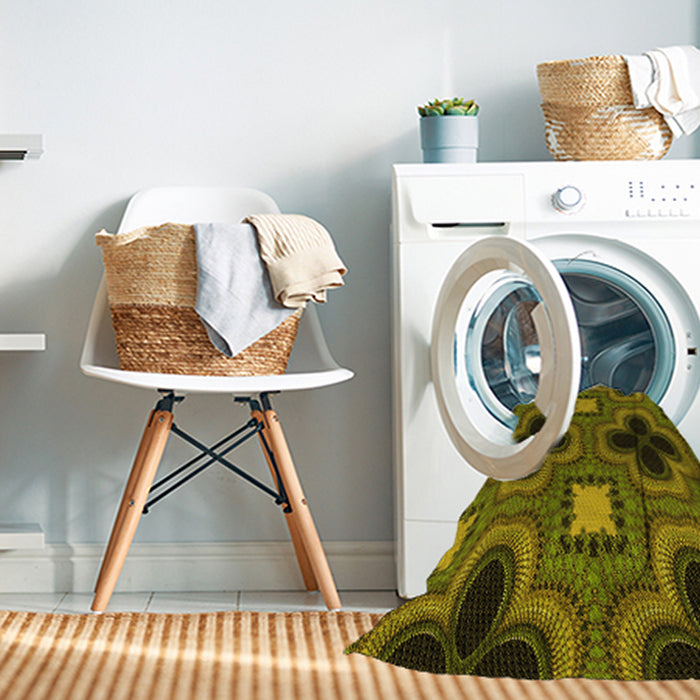 Machine Washable Transitional Bakers Brown Rug in a Washing Machine, wshpat2902yw