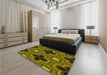 Patterned Bakers Brown Rug in a Bedroom, pat2902yw