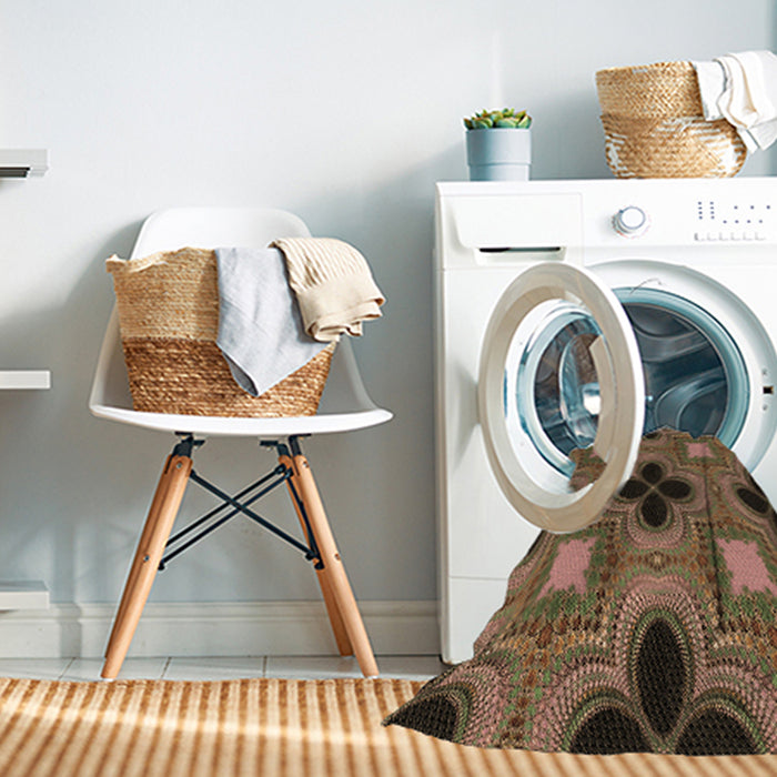 Machine Washable Transitional Bronze Brown Rug in a Washing Machine, wshpat2903brn