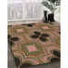 Machine Washable Transitional Bronze Brown Rug in a Family Room, wshpat2903brn