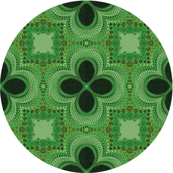 Square Machine Washable Transitional Deep Emerald Green Rug in a Living Room, wshpat2903grn