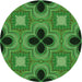 Square Machine Washable Transitional Deep Emerald Green Rug in a Living Room, wshpat2903grn