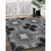 Machine Washable Transitional Dark Gray Black Rug in a Family Room, wshpat2903gry